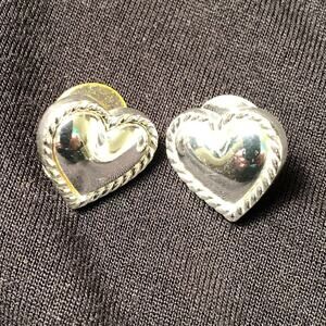 Vintage Napier Heart  Pierced Earrings